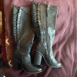 Torrid Lace Up Back Heel Boots